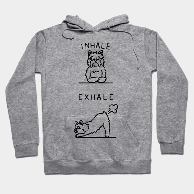 Inhale Exhale Yorkshire Terrier Hoodie by huebucket